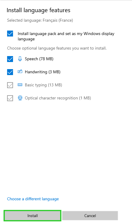 download and install the language files
